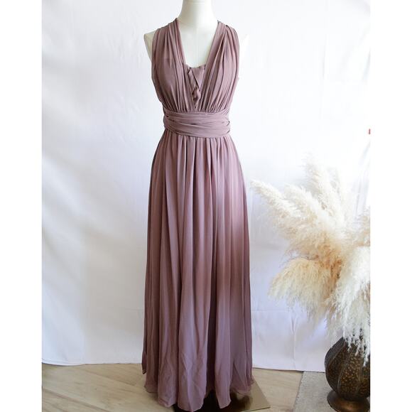 Birdy Grey Convertible Mauve Chiffon Bridesmaid dress size S - Picture 3 of 8